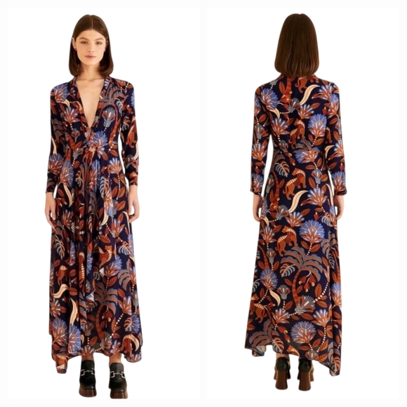blue nature beauty long sleeve maxi dress Deanna One-Shoulder Tiered Maxi Dress Blue main image 0